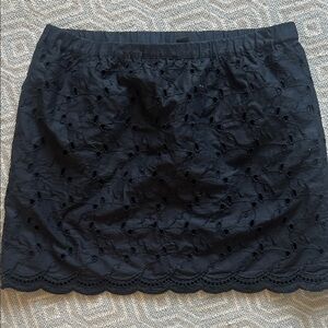 DKNYC Black Eyelet Mini Skirt